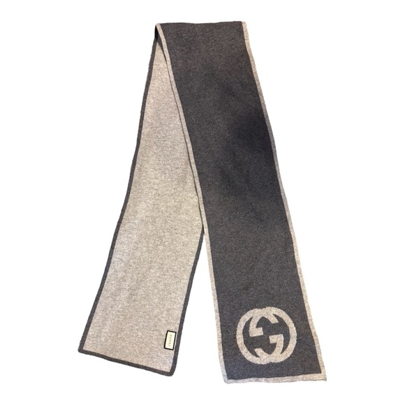 Gucci Reversible Scarf in Charcoal and Beige - Picture 1 of 3